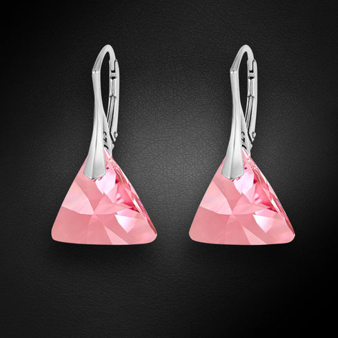 Silver Earrings "Osiris (Light Rose)" with Swarovski™ Crystals